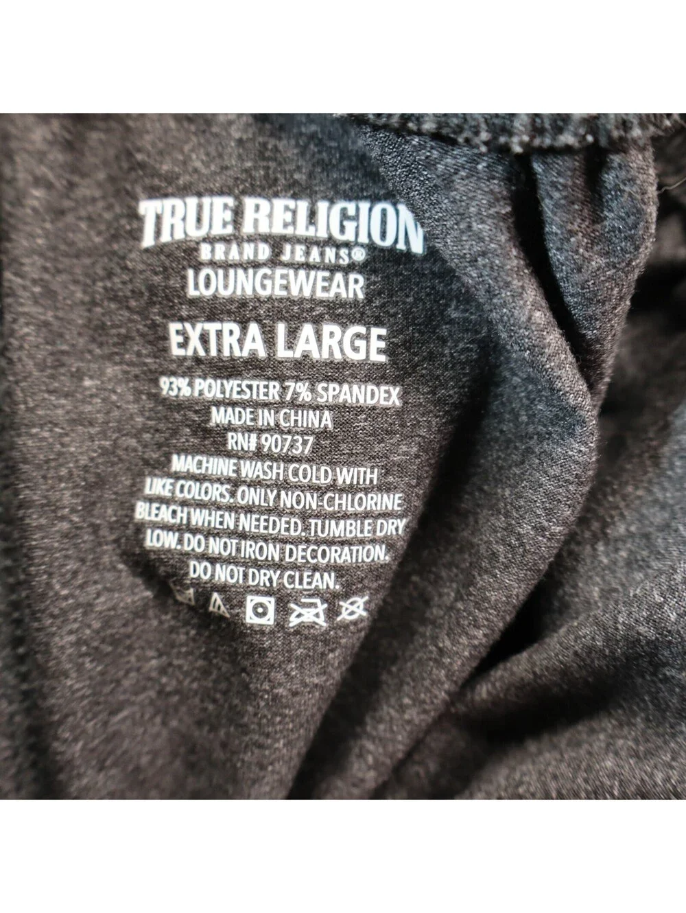 True Religion Pajama Pants Men XL Lounge Wear Gray Soft